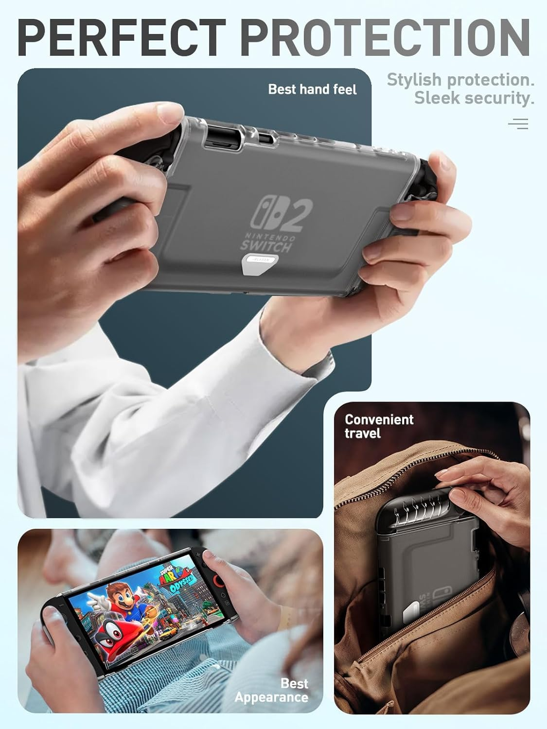 I-Blason for Nintendo Switch 2 Case 2025, Durable Slim Matte Clear Anti-Fingerprint Protective Hard Case with Dockable Comfortable TPU Grip Compatible with Joycon Controller & Docking Station (Frost) image number 3