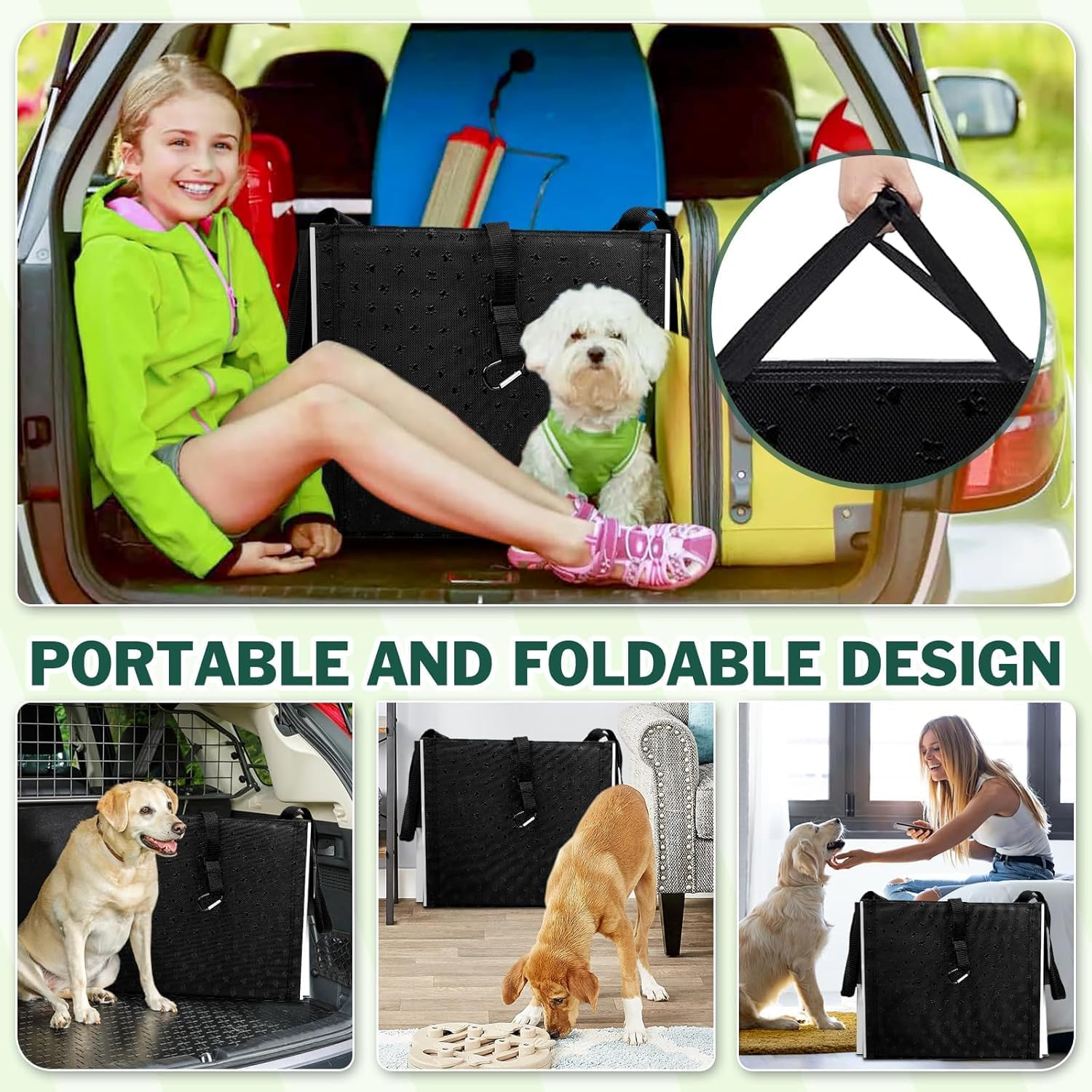 Extra Wide Dog Ramps for Cars,48.2Cm Widen Dog Steps for Large Dogs with Non-Slip Surface,Portable Aluminum Folding Pet Ramp for Dogs,Lightweight Dog Stairs for Cars SUV & Trucks, Supports up to 100KG image number 4