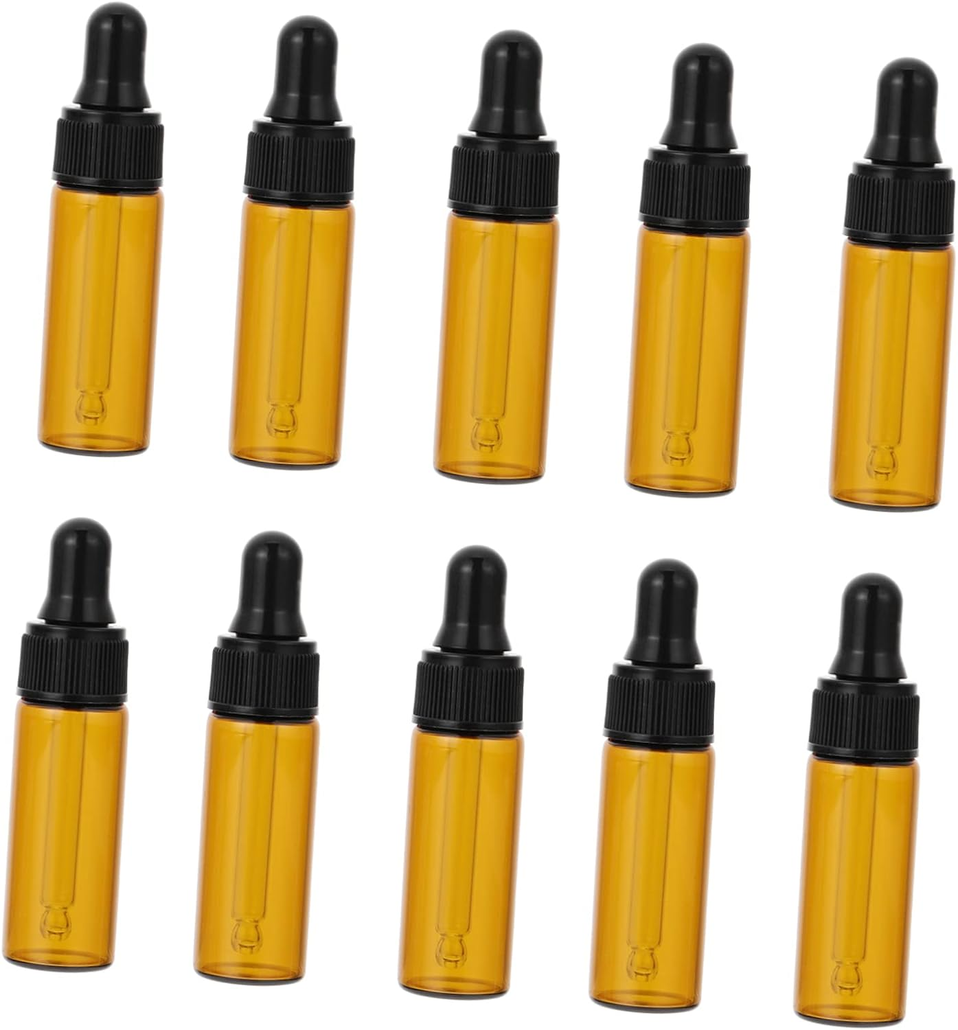 Homoyoyo 10 Pack 5Ml Amber Glass Dropper Bottles - Essential Oil and Perfume Vials with Eye Droppers for Makeup - Aromatherapy and Lotion Dispenser Perfect for Travel and DIY Blends image number 3