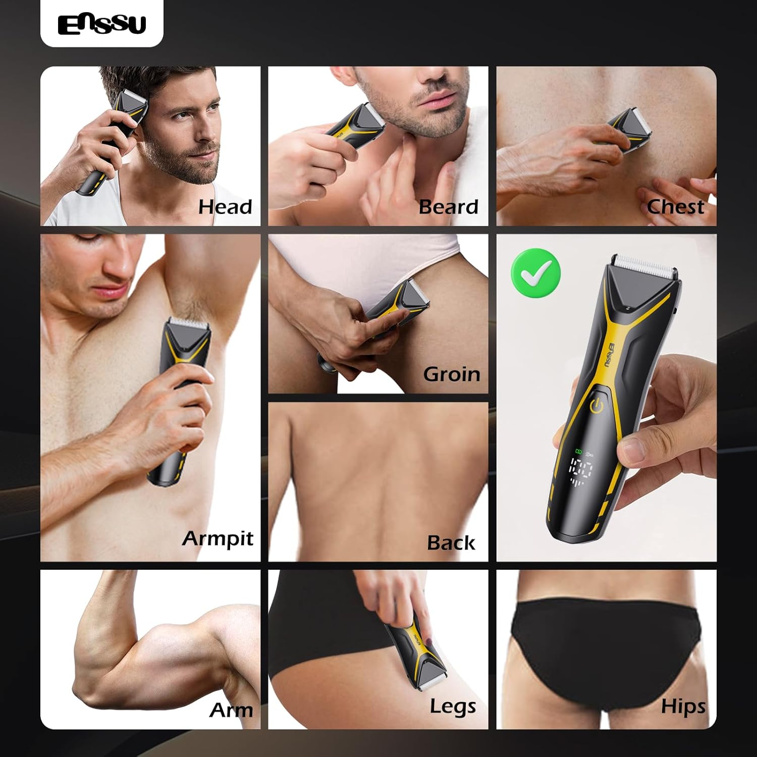 Trimmer for Men,Manscape Body Hair Trimmer,Electric Ball Shavers with Ceramic Blades & BLADELOCK&trade;, Pubic Hair Groomer IPX7 Waterproof Wet or Dry Use for Groin/Legs/Chest