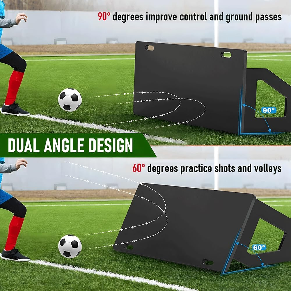Alpen Outdoor Portable Soccer Rebounder Board with 2 Angles Soccer Training Wall Board for Passing and Shooting Practice Outdoor Black image number 2