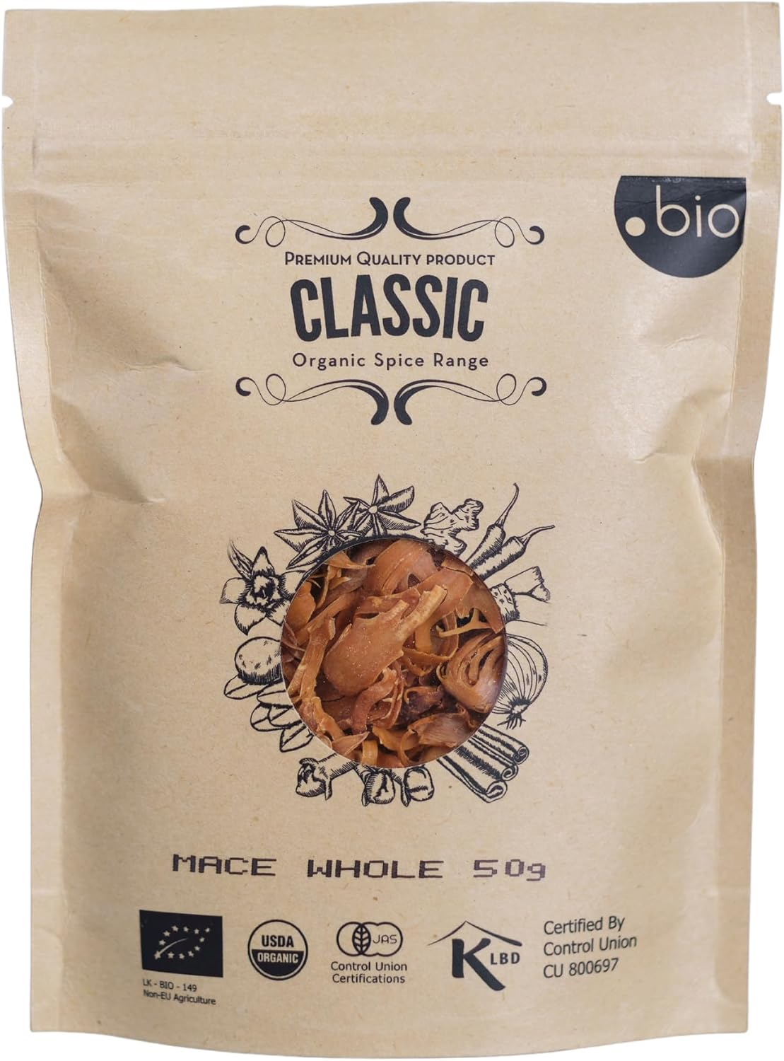 Premium Organic Mace Whole | Product of Sri Lanka | 50G | USDA Certified | Halal Certified | Kosher Certified | Pure Natural Spice | Quality Javitri image number 4