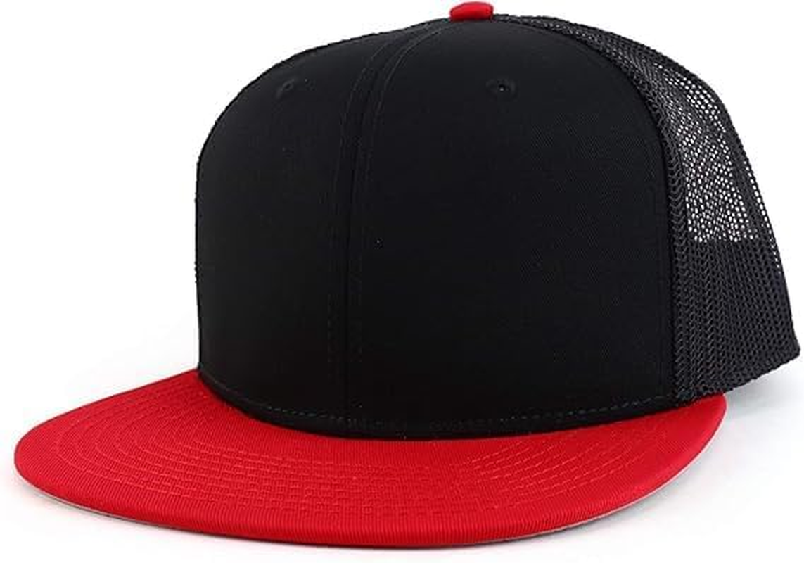 Flatbill Mesh Snapback Cap Flat Hat Outdoor Sunscreen Cap Breathable Back Net Baseball Cap image number 3