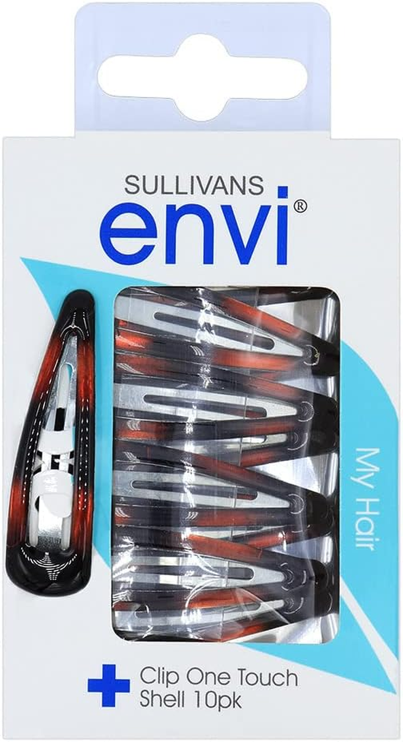 Sullivans Envi One Touch Hair Clip 10 Pieces, Shell image number 1