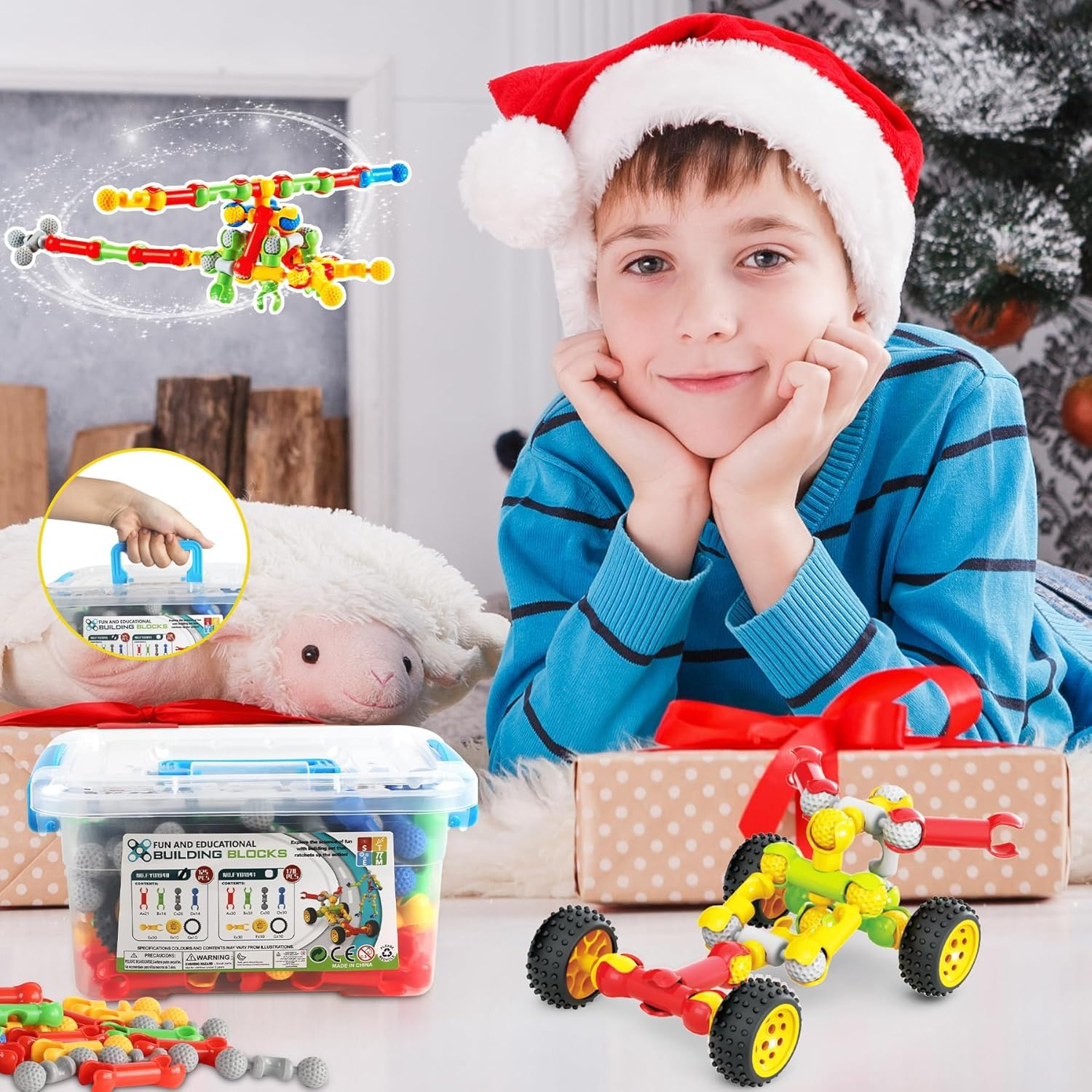 STEM Building Toys for 3 4 5 6 7 8 Year Old Boys Girls, 125 Pcs for 5 Year Old Building Blocks Educational STEM Kit Learning Creative Toys for 3-5 4-8 5-7 6-8 Kids, Birthday Gifts for Kids image number 2