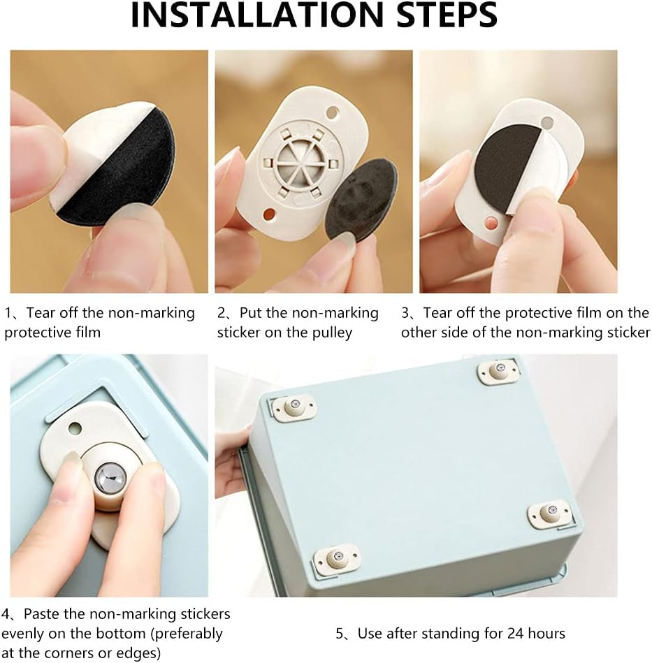 20Pcs Mini Swivel Casters Wheels White Self Adhesive Caster Wheels Mini Swivel Wheels Stainless Steel Paste Universal Wheel 360 Degree Rotation Sticky Pulley for Bins Bottom Storage Box Furniture Trash Can image number 2