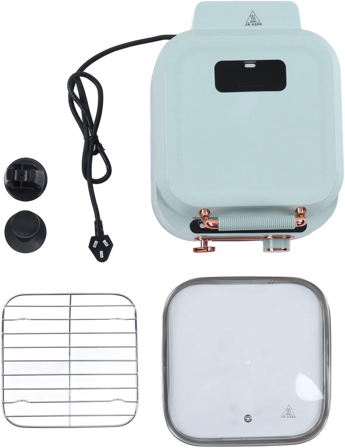 Indoor Grill, 70Mm Depth Electric Griddler 1800W 3L Capacity Adjustable Temperature for Fry Roast for Hot Pot