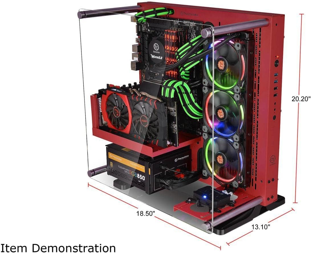 Thermaltake Core P3 Red Edition Tempered Glass Mid Tower Open Frame Case image number 2