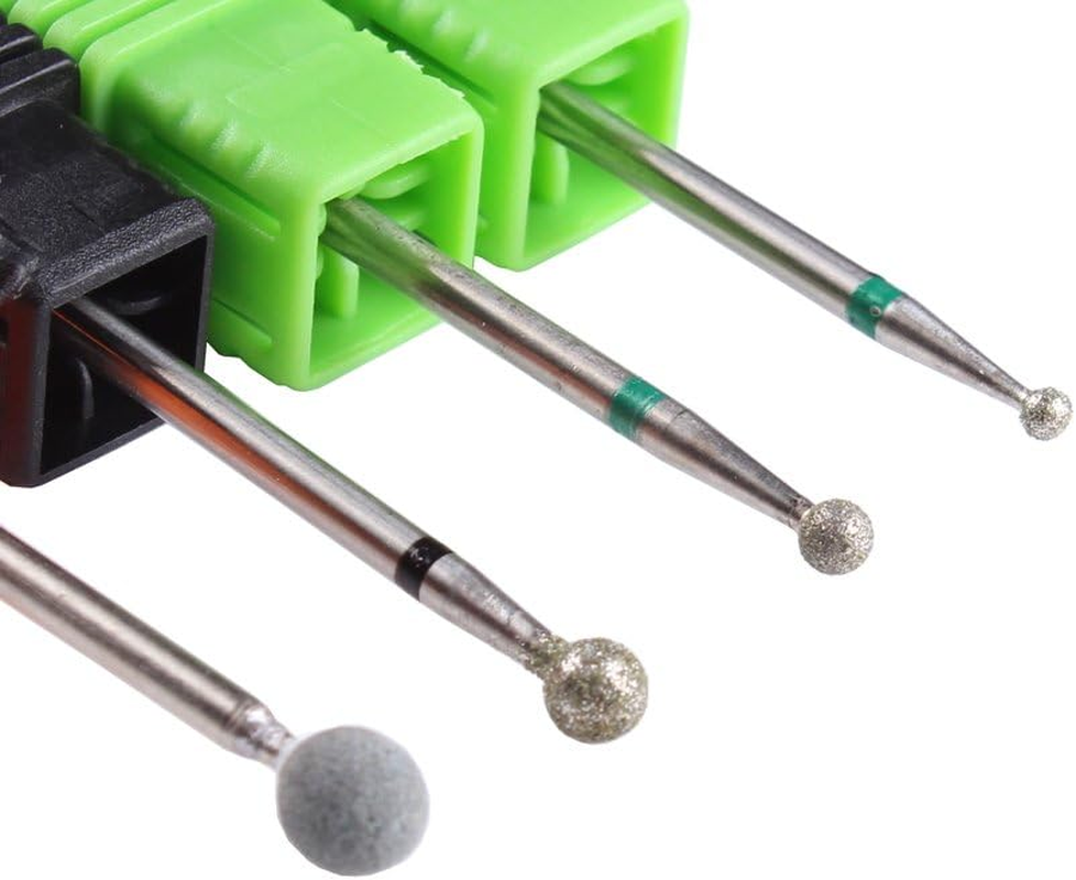 MZCMSL 4PCS Cuticle Clean Drill Bit Diamond Nail Bit Ball Head Stone File Manicure Pedicure Nail Art Tools