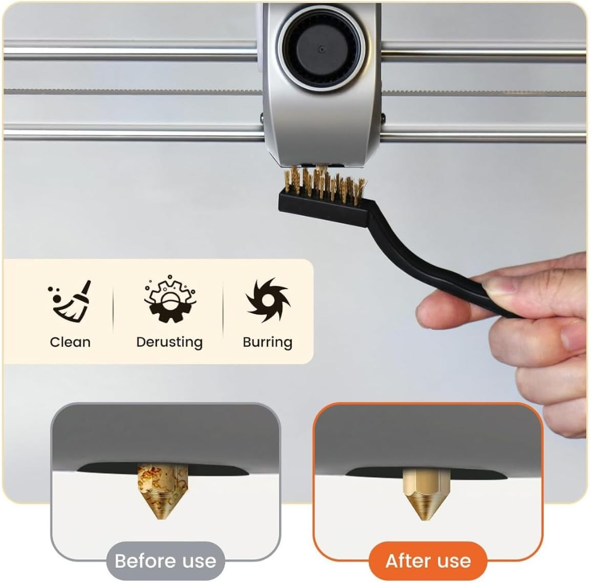 3D Print Cleaner, 3D Printer Nozzle Cleaner&ndash; Precision Nozzle Cleaner Tool Set with Cleaning Needles, Brushes, and Tweezers, 3D Printer Tools Kit for 1.75Mm Nozzles image number 2