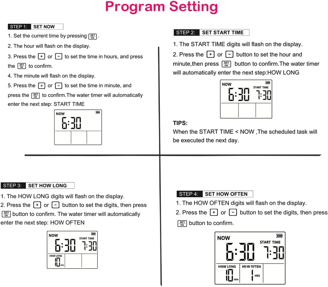 Smart Hose Watering Timer,Programmable Drip Irrigation Timer,Programmable Water Valve Controller,Automatic Irrigation Controller Hose Faucet Garden Drip Water Timer (1 Outlet) image number 6