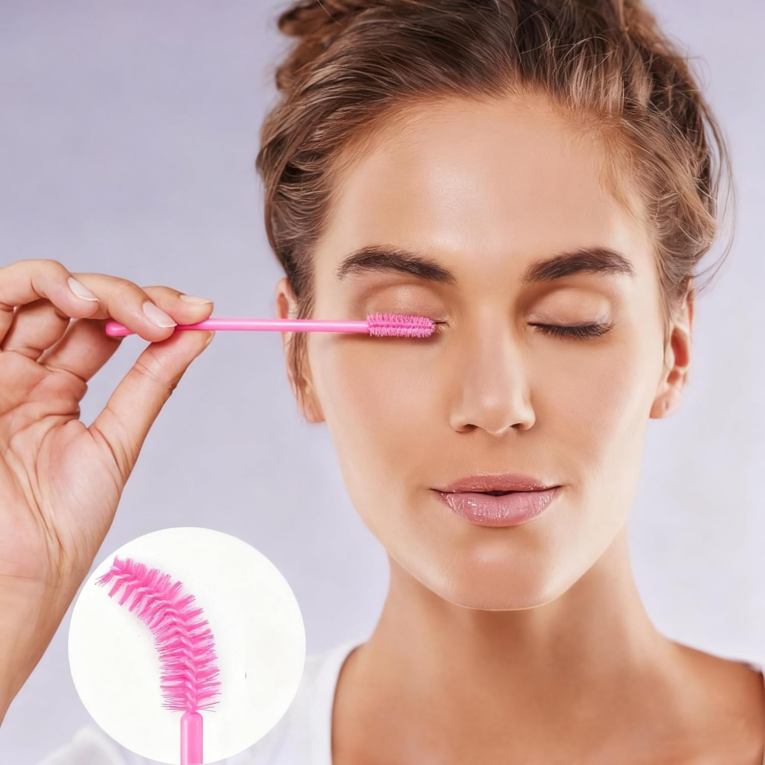 Pack of 400 Eyelash Brushes, Betterjonny Mascara Wands, Eyelash Brush, Mascara Brush for Eyelash Extension, Eyelash Brush for Beauty Salon and Home Use (Rose) image number 5