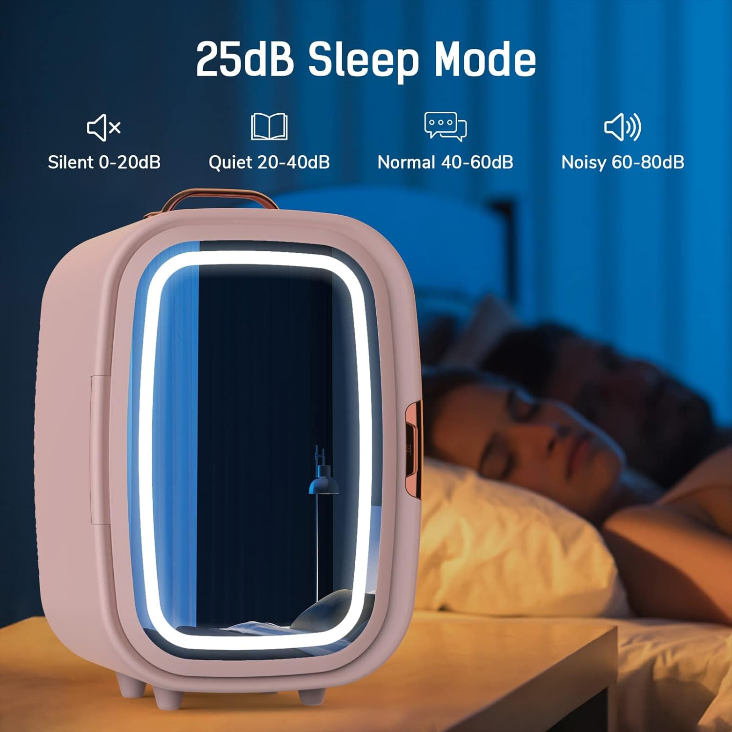 ADVWIN Portable Mini Fridge, 15L AC/DC Portable Beauty Fridge for Skincare, Pink image number 2