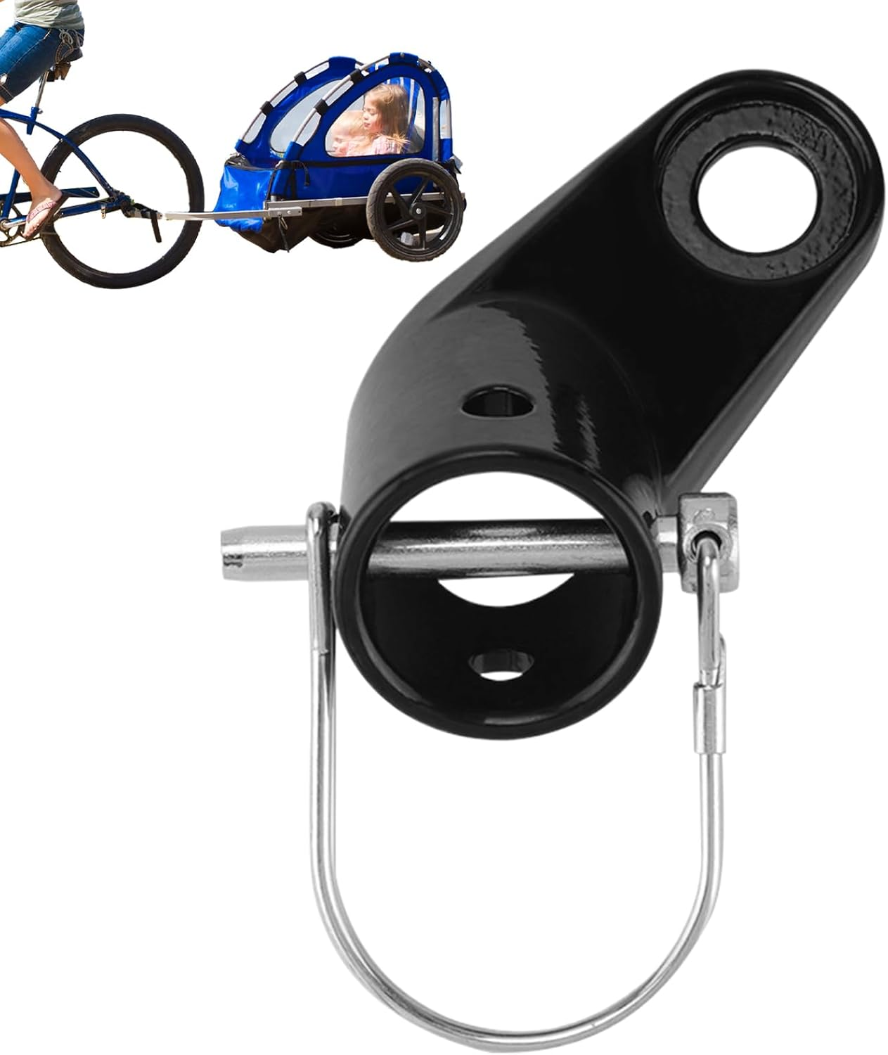 Bike Trailer Hitch Connector | Bike Hitch for Trailer | Attachment Hook Shock-Absorbing Quick-Release for Hiking Cycling Dog-Walking Road-Trip image number 4