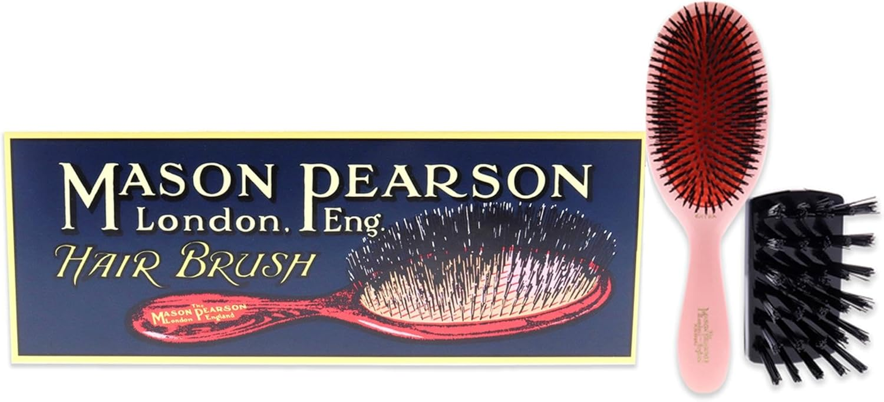 Mason Pearson Extra Small Pure Bristle Brush - B2 Pink for Unisex 2 Pc Hair Brush and Cleaning Brush image number 4