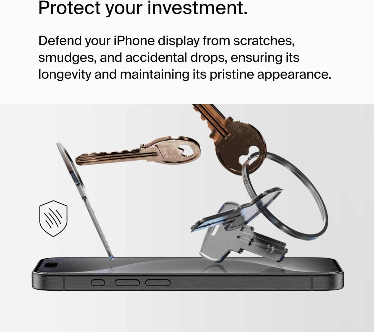 Belkin Screenforce Ultraglass 2 Treated Iphone 15 Pro Screen Protector - Scratch-Resistant, 9H Hardness Tested Glass W/Slim Design - Includes Easy Align Tray for Bubble-Free Application image number 5