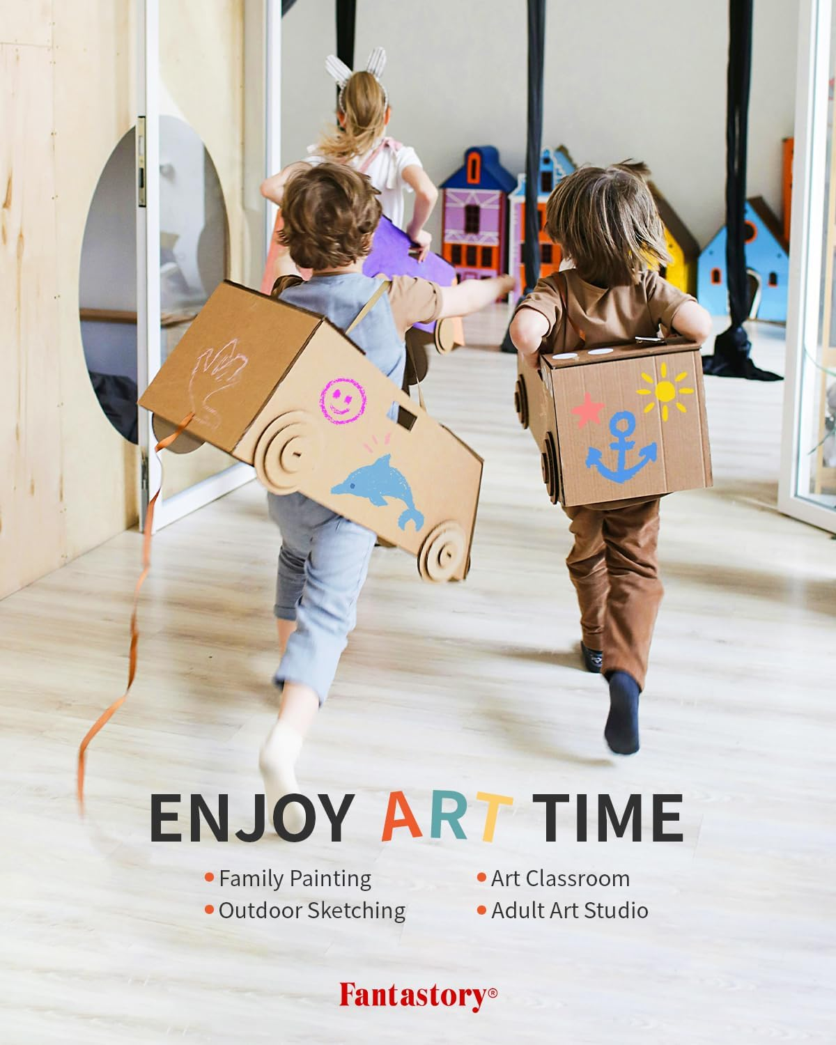 Fantastory Tempera Paint for Kids 32 Colors (2 Oz / 60 Ml Each) Washable Tempera Paint, Poster Paint Sponge Painting, Non-Toxic Kids Paint Finger Paints Hand Paints Bottles Early Learning