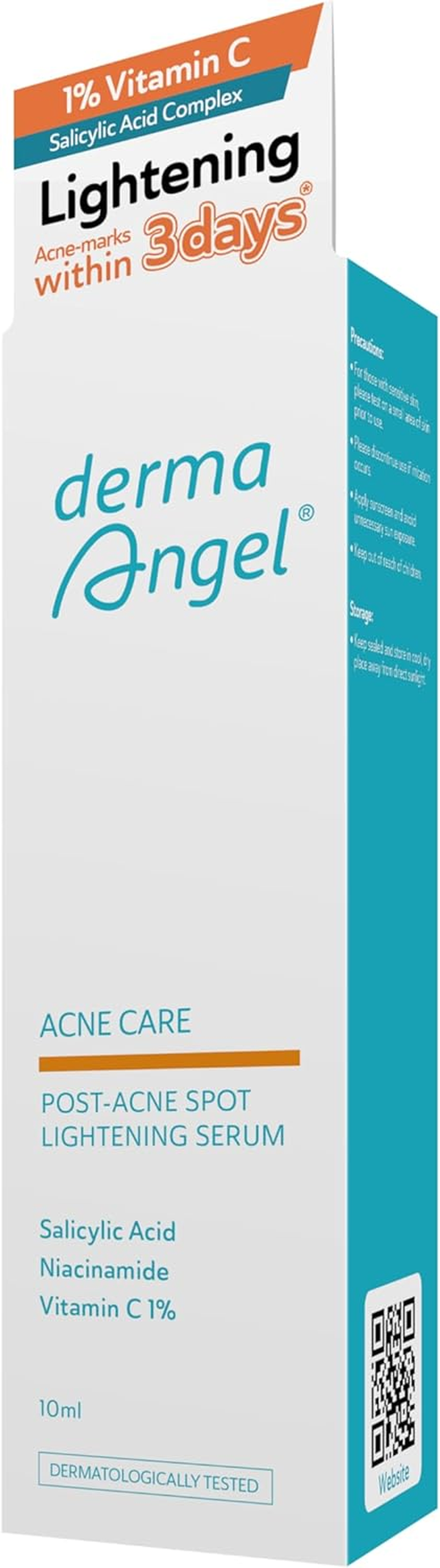 Derma Angel Post Acne Spot Lightening Serum, 10 G | 1% Vitamin C & Niacinamide Formula | Helps Fade Post Acne Marks & Uneven Tone | Soothes, Hydrates & Restores Radiance image number 2