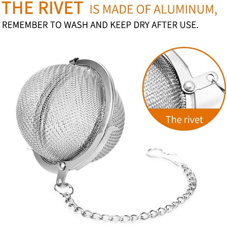 Fu Store 2Pcs Stainless Steel Mesh Tea Ball 2.1 Inch Tea Strainers Teas Infuser Strainer Filters for Teas image number 5