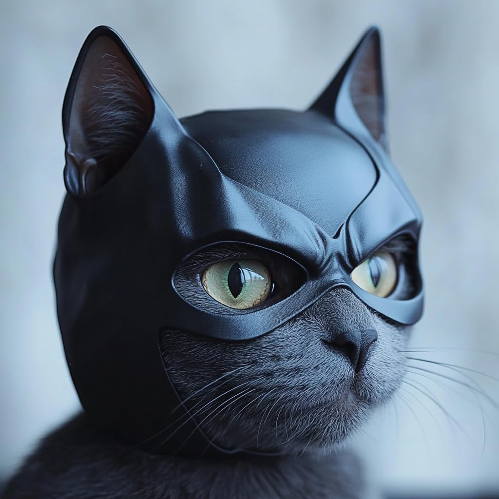3D Vikings Batcat Mask - Funny Black Bat Mask for Cats Pet Costume for Halloween or Everyday Fun image number 2