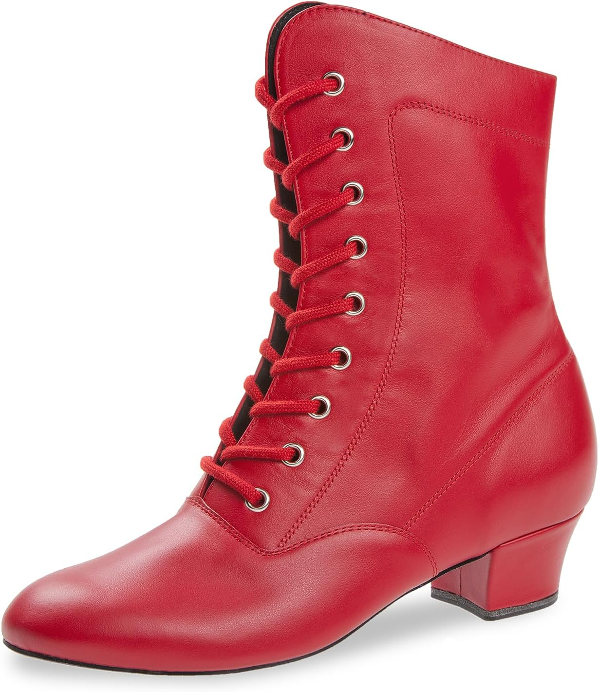 Diamant Women'S Garde Dance Boots 208-334-640-V - Smooth Leather Red - 190 Mm Shaft - 3.7 Cm Block Heel - Variospin Sole - Made in Germany image number 4