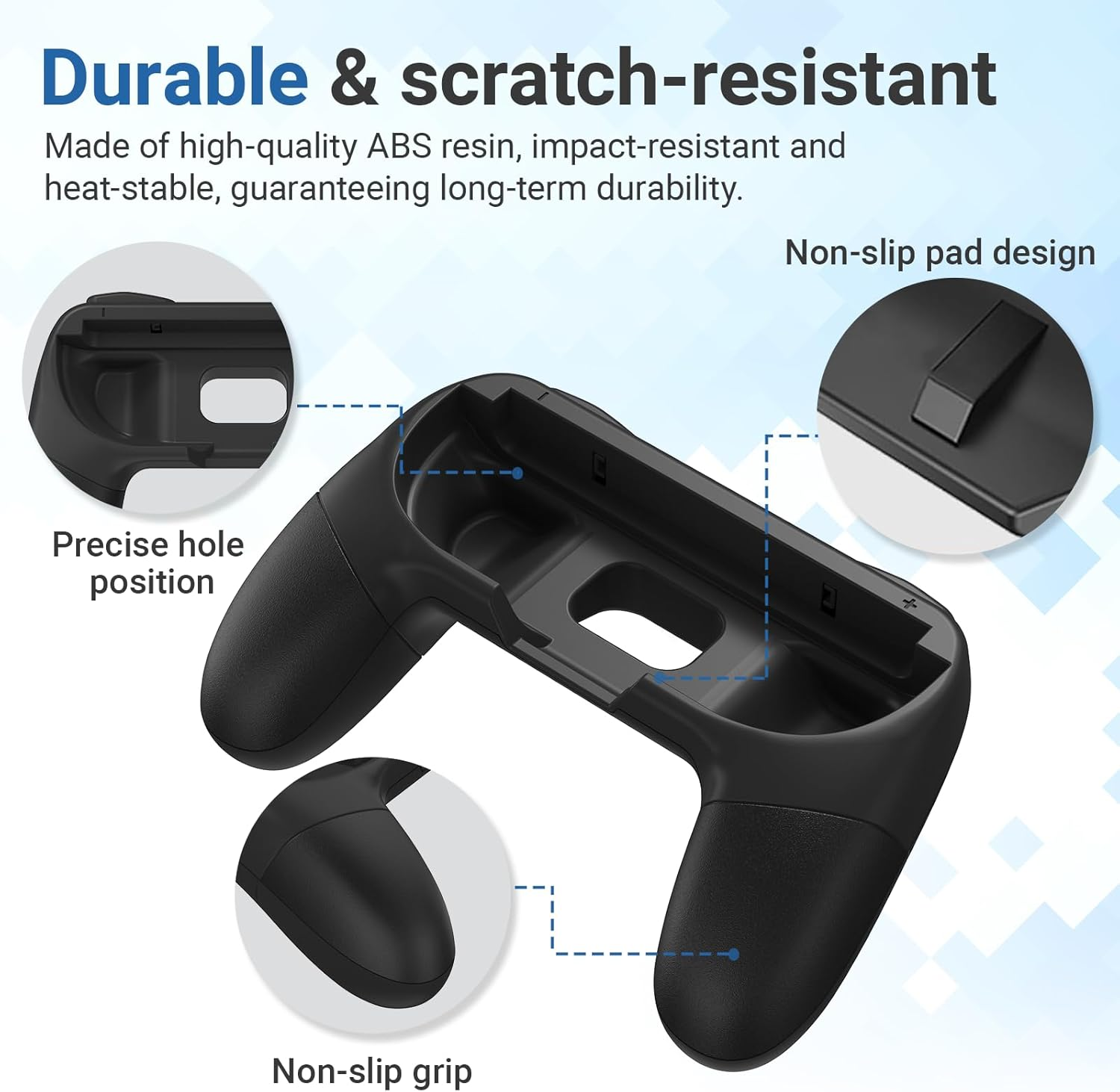 JOWILIN Joy-Con Grips for Nintendo Switch 2 (2025), 2 Pack Ergonomic Handle Joystick Kit Accessory, Comfortable & Anti-Slip Game Controller Kit for Nintendo Switch 2 Joycon Controller (Black) - Black image number 3