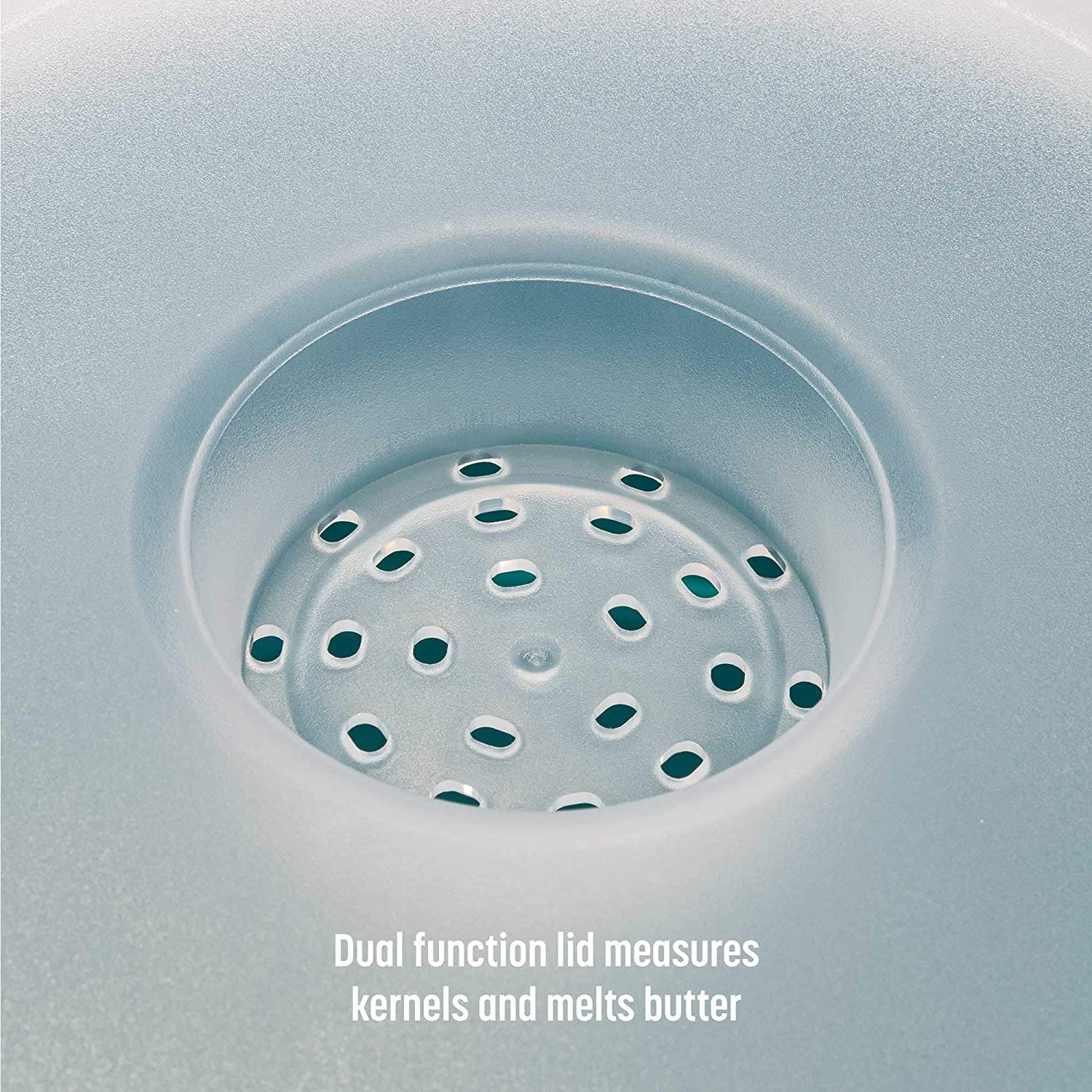 Goodful Silicone Popcorn Popper, Collapsible Hot Air Microwavable Popcorn Maker, Bowl Made without BPA, Teal - Blue image number 3