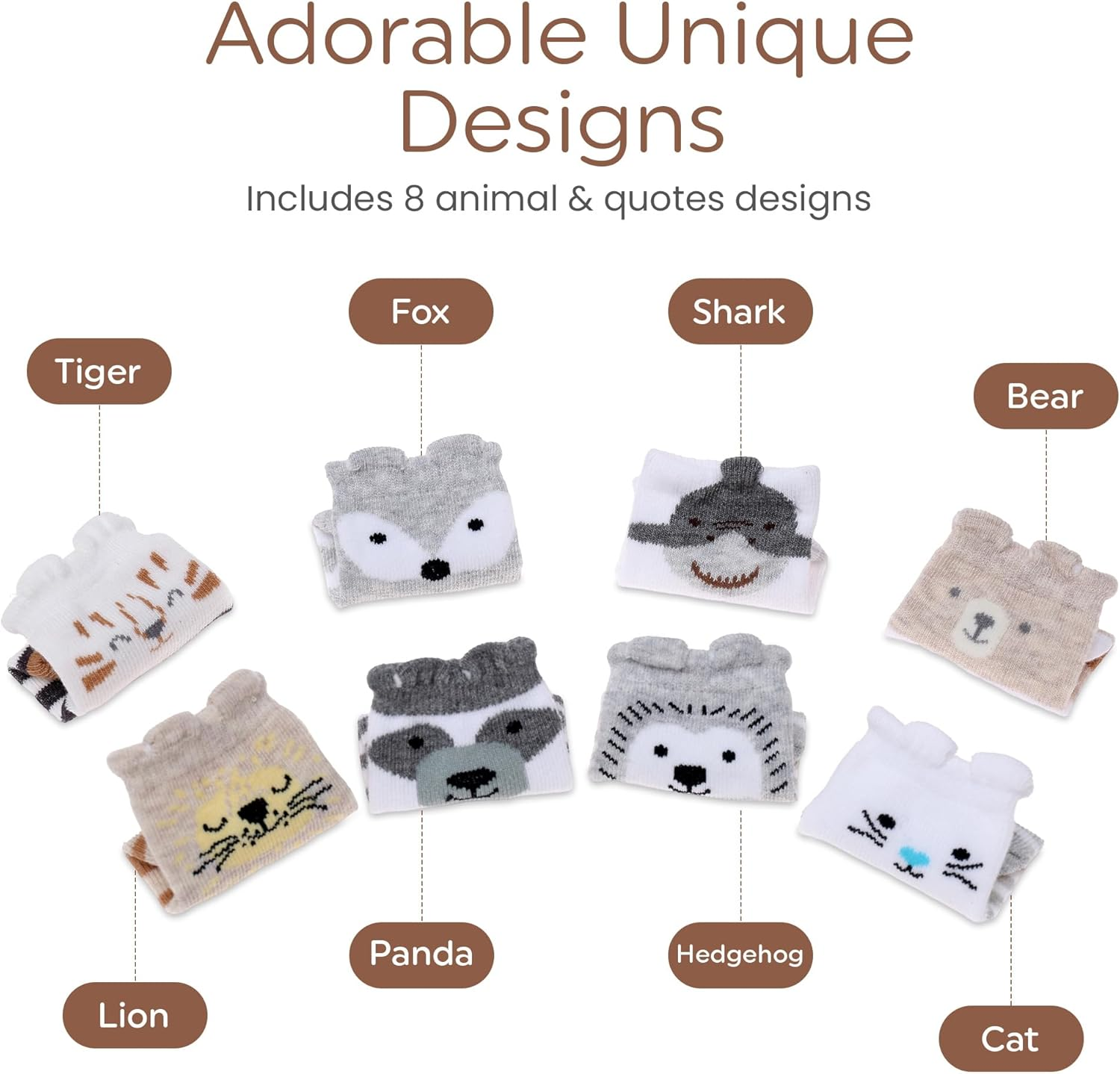 Adorable Newborn Baby Slogan Socks &ndash; 8-Pair Set for 0-6 Months | Soft and Stylish Infant Socks for Baby Girls and Boys, Multicolour, 0-6 Months image number 4