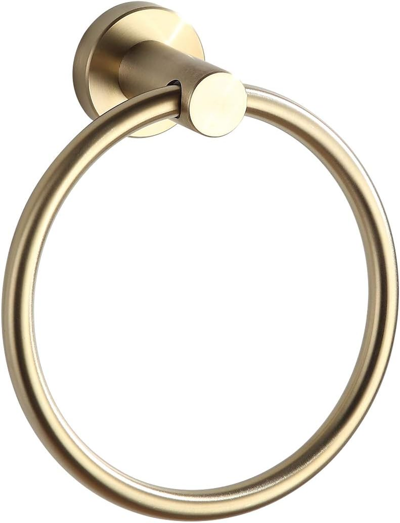 Towel Ring Brushed Nickel, Bath Hand Towel Ring Stainless Steel Adhesive No Drill Hanging round Towel Holder for Bathroom