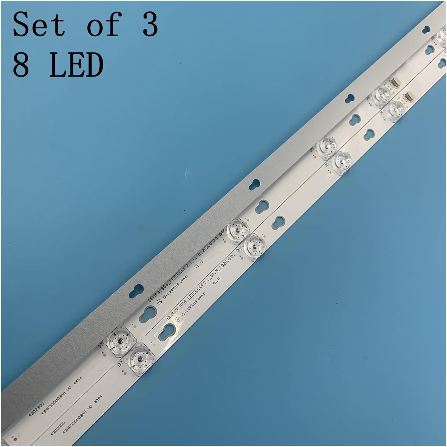D43A810 U43P6046 Led Backlight L43P1-F 4C-LB4308-ZM02J Tot_43D2900_3X8_3030C_D6T-2D1_4S1Px2 Rev.V2 TV 8 Lamps 6V Fit for TCL image number 4