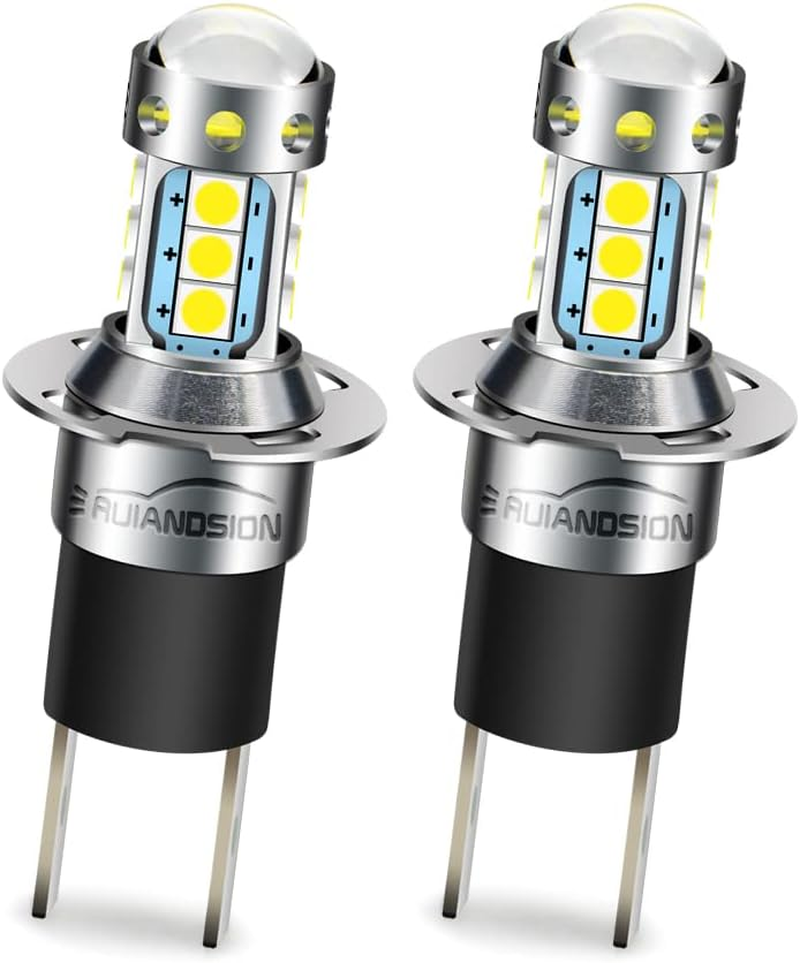 Ruiandsion H3C LED Bulb White 12-24V 2835 14SMD LED Chips LED Car Fog Light Daytime Running Bulb, Non-Polarity (Pack of 2)