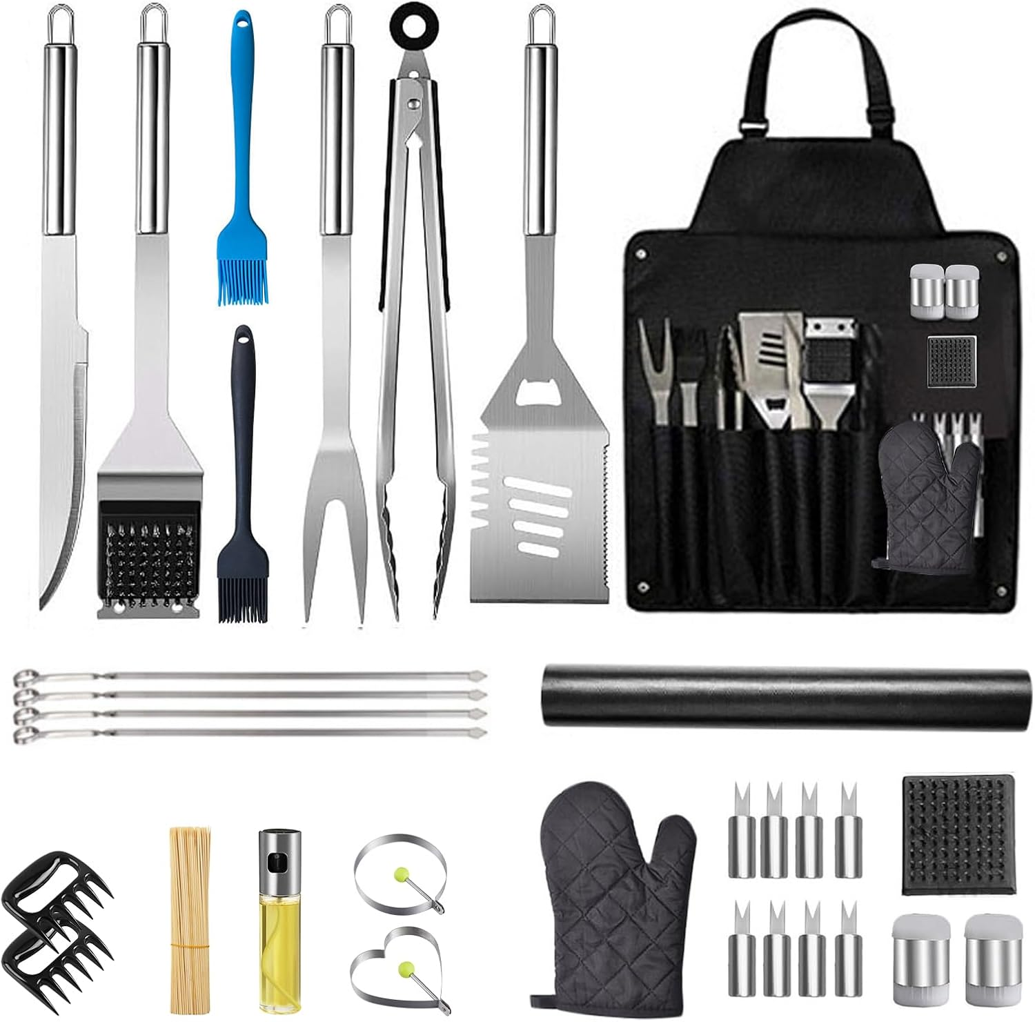 Top G 31Pcs Premium BBQ Grill Accessories Kit, Stainless Steel Grilling Tools Set with Heat-Resistant Gloves & Apron, Outdoor Cooking Essentials, Perfect for Backyard, Camping, Picnic image number 4