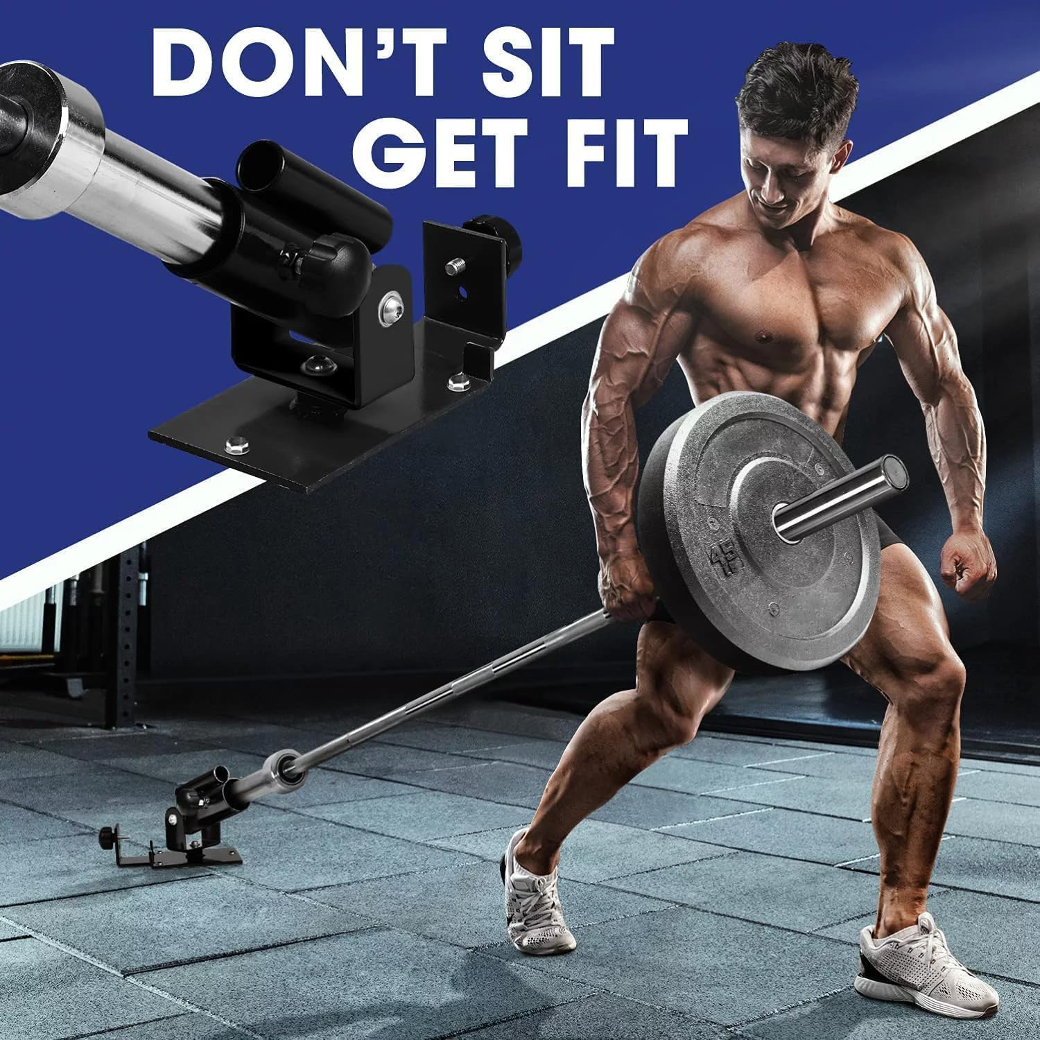 Yes4All Deluxe T-Bar Row Platform &ndash; Full 360&deg; Swivel & Easy to Install &ndash; Fits 1&rdquo; Standard and 2&rdquo; Olympic Bars - A. Black image number 3