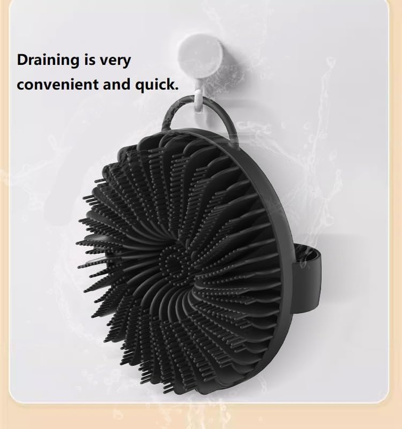 Silicone Body Scrubber, Gentle Exfoliating Shower Brush for Sensitive Skin, Ergonomic No-Slip Handle (Grey, One Size) image number 2