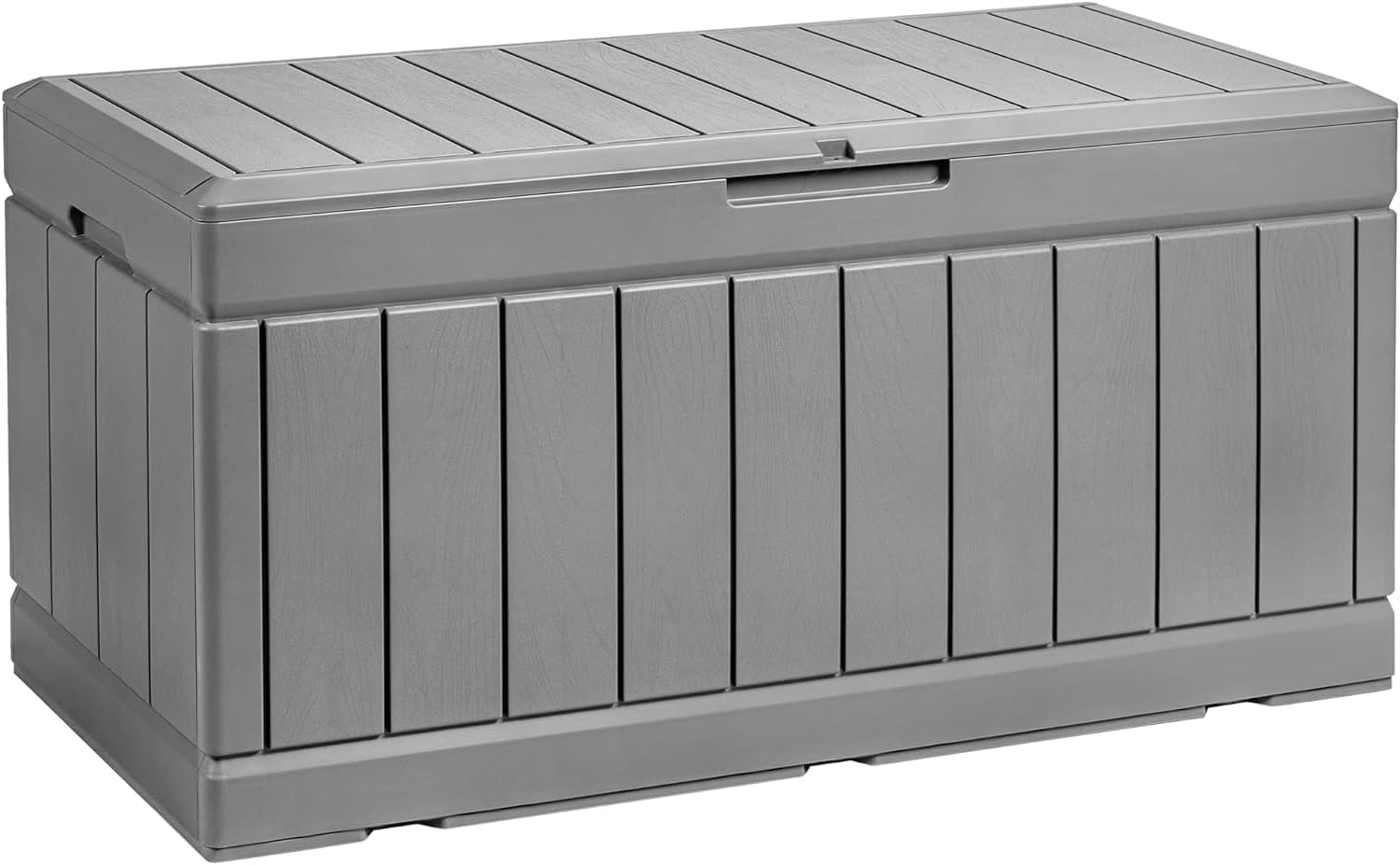 320L Lockable Resin Deck Box Waterproof Outdoor Storage Container for Patio Furniture Cushions & Pillows (Grey)