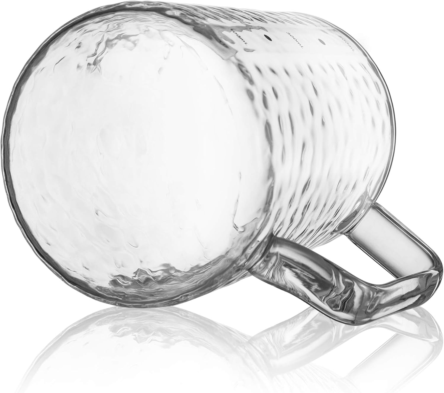 High Borosilicate Glass Milk Frothing Pitcher with Measurement, 20Oz/600Ml Hammer Heat Resistant Glass Milk Coffee Cappuccino Latte Art Steaming Pitcher Barista Milk Jug Cup, Stovetop & Microwave Safe