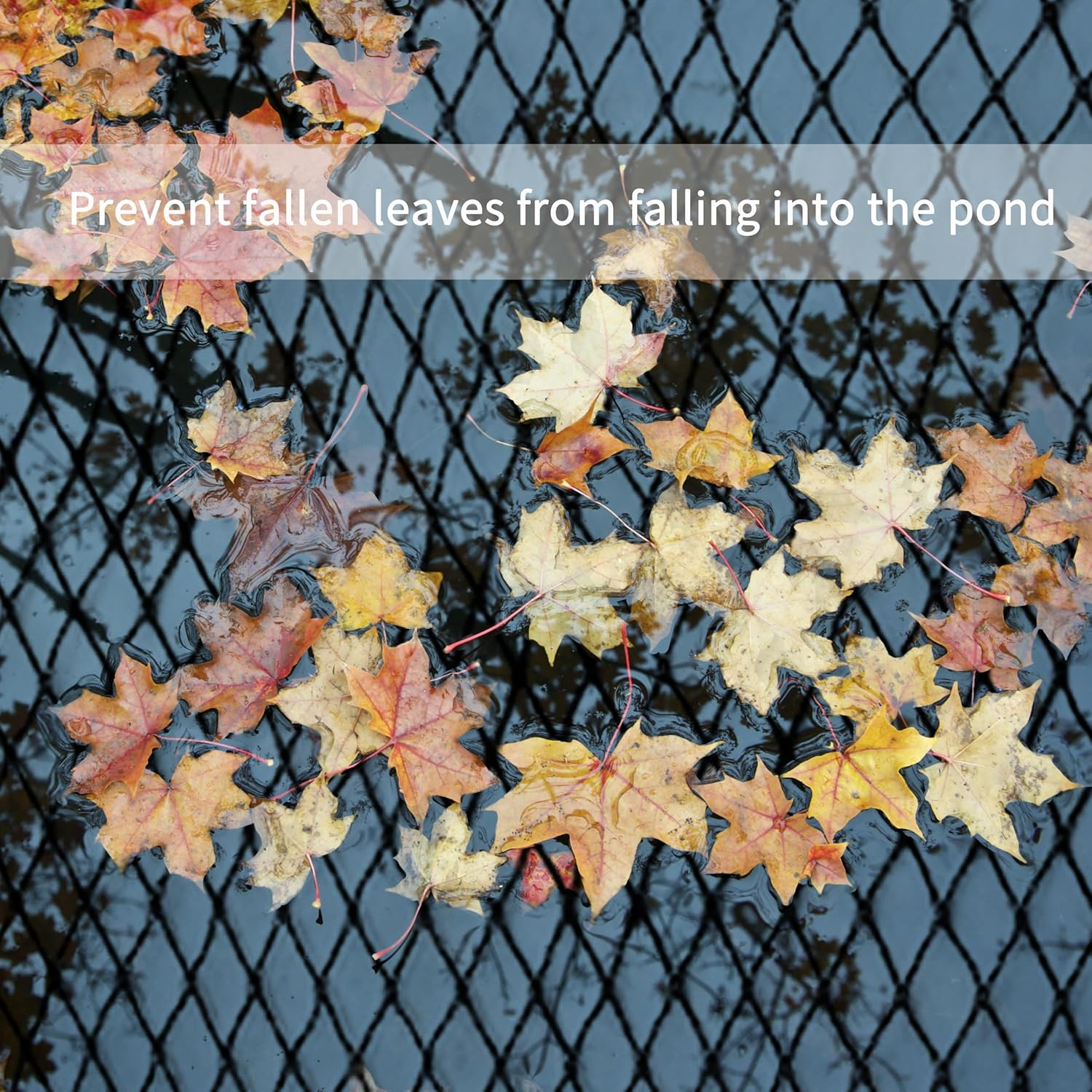 Tianzhi Black Pond Cover, 4.5X4.5M Heavy-Duty Woven Net, Protects Koi, Fruits & Vegetables, Includes 14 Plastic Anchors & 10 U-Shaped Nails image number 2