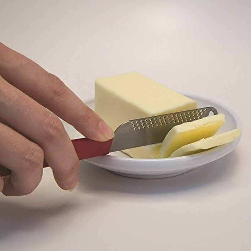 Microplane Butter Blade Knife - Versatile Butter Spreader with Precision Blade for Effortless Spreading, Clean Slicing, and Decorative Butter Curls, Ergonomic Handle for Comfortable Grip - Red image number 2