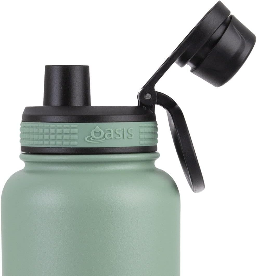 Oasis OASIS Stainless Steel Challenger Sports Bottle with Screw Cap 1.1L - SAGE Green