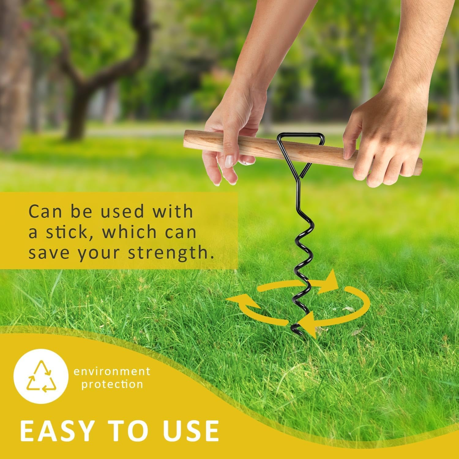 Tree Stake Kit, Heavy Duty Spiral Tree Stakes and Supports for Straightening Leaning or Young Trees, Protects from Harsh Weather image number 1