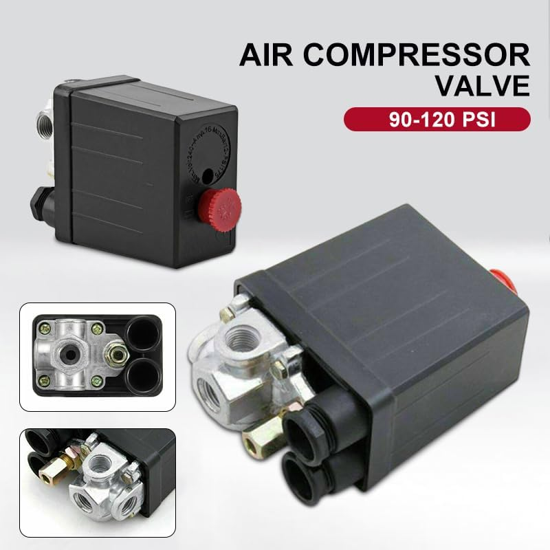 Leoan Co 90-120 PSI 240V Central Pneumatic Air Compressor Pressure Switch Control Valve Replacement Parts Heavy Duty Air Compressor Pressure Switch Control Valve image number 1
