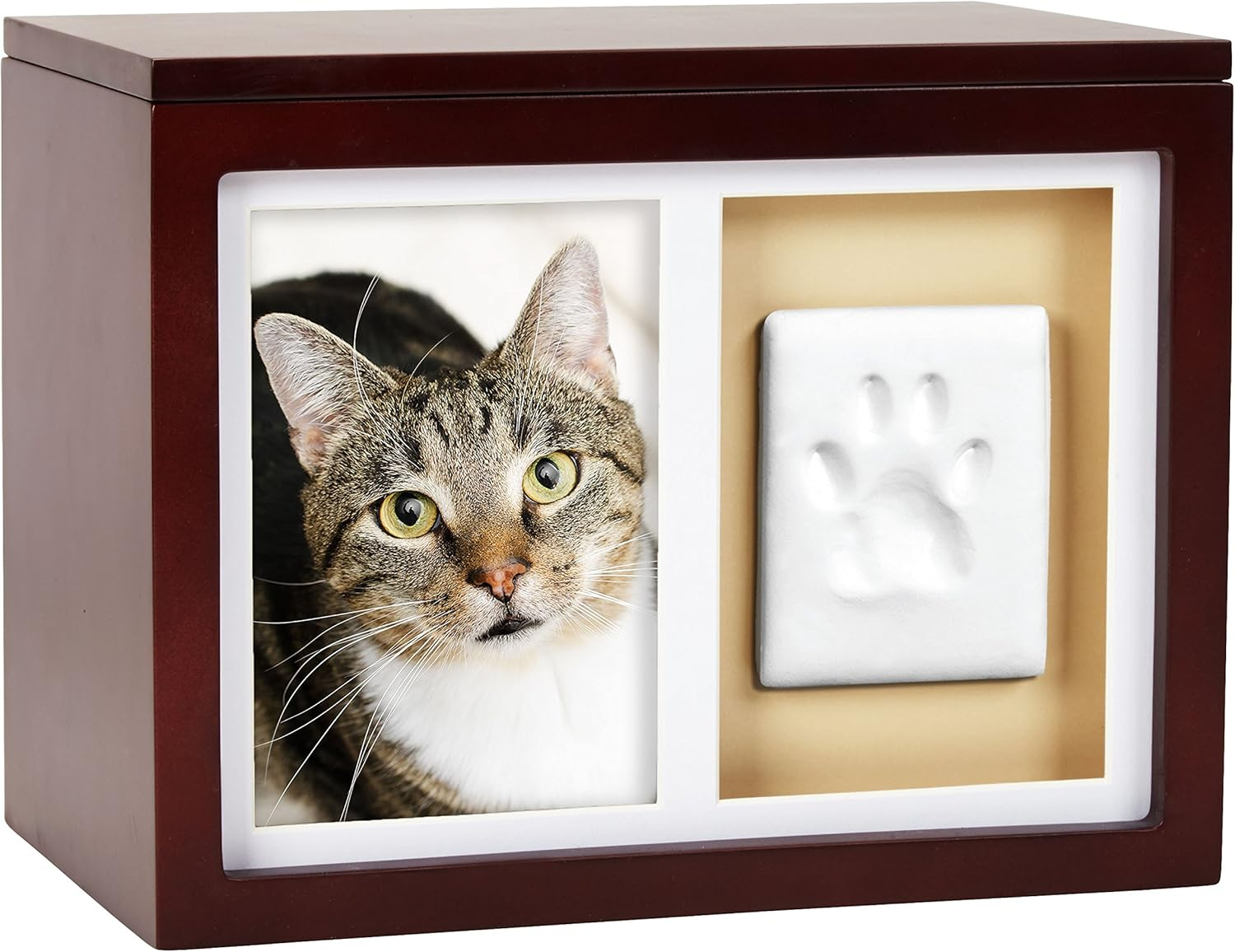 Pearhead Dog or Cat Paw Prints Pet Memory Box with Clay Imprint Kit, Perfect Pet Memorial Espresso image number 2