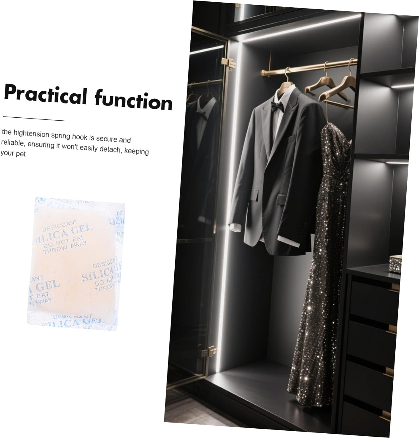 50Pcs Food Grade Silica Gel Desiccant Packs with Color Indicator for Moisture Absorption Leakproof Drying Bags for Electronics Food Shoes Jewelry Clothes and Book Storage image number 4