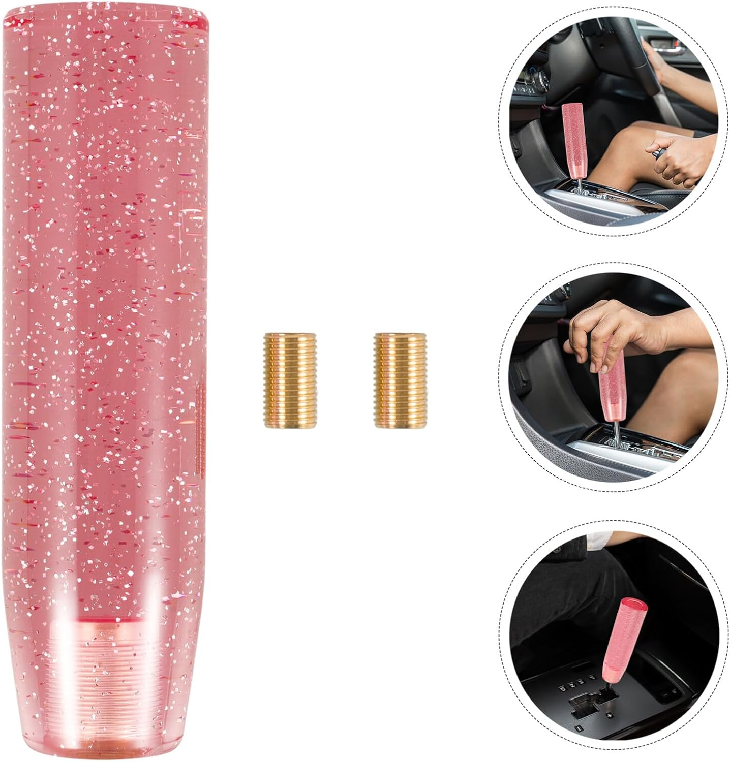 SOLUSTRE Manual Shift Lever Knob Gear Shift Knob Set Cool Car Interior Accessory - Purple image number 2