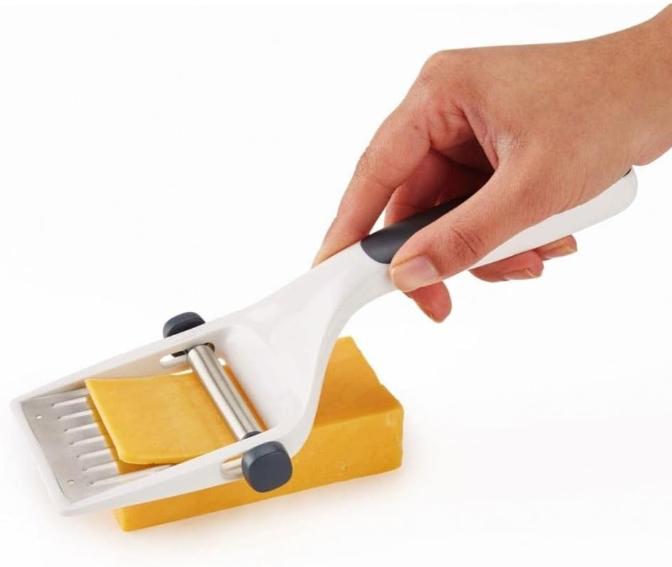 Zyliss Dial and Slice Cheese Slicer - Adjustable Thickness Ideal for Slicing Parmesan, Cheddar, Gouda, Edam | Stainless Steel Blade | Stainless Steel Blade | 5 Year Guarantee | White/Charcoal image number 2