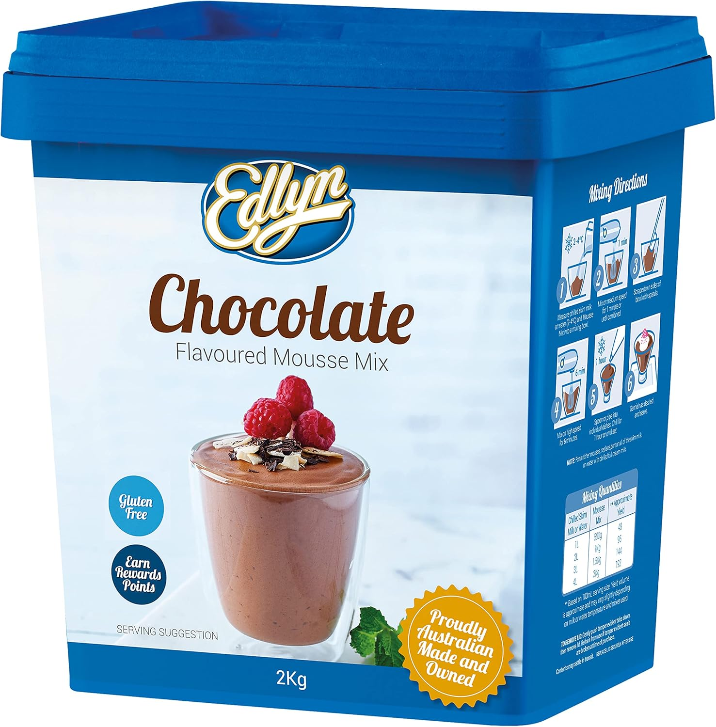 Edlyn Chocolate Mousse Mix, Brown, 2 Kg image number 1