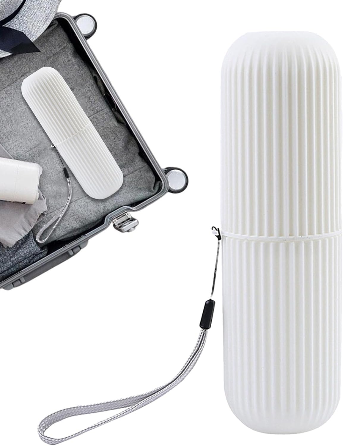 Toothbrush Case for Traveling | Dust-Proof Toothbrush Travel Containers - Multifunction Toothbrushes Toothpaste Set, Travel Toothbrush Cup Holder - Grey image number 5