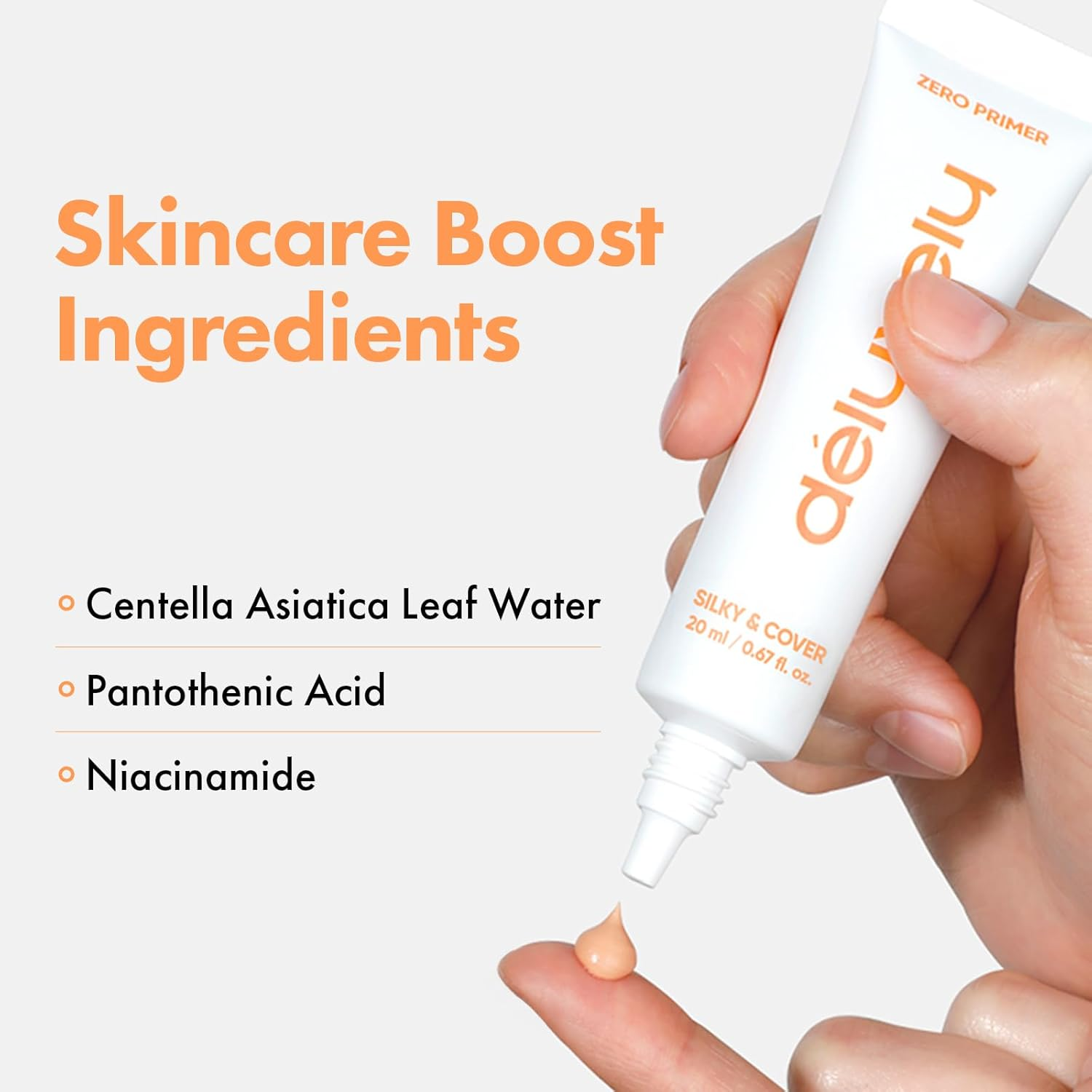 Delyvely Zero Primer, K Beauty Face Primer with Pore Minimizer, Oil & Shine Control, Matte Blurring Finish, Smooths Fine Lines & Wrinkles, Long-Lasting Makeup for Oily Skin, 20Ml / 0.67 Fl. Oz.