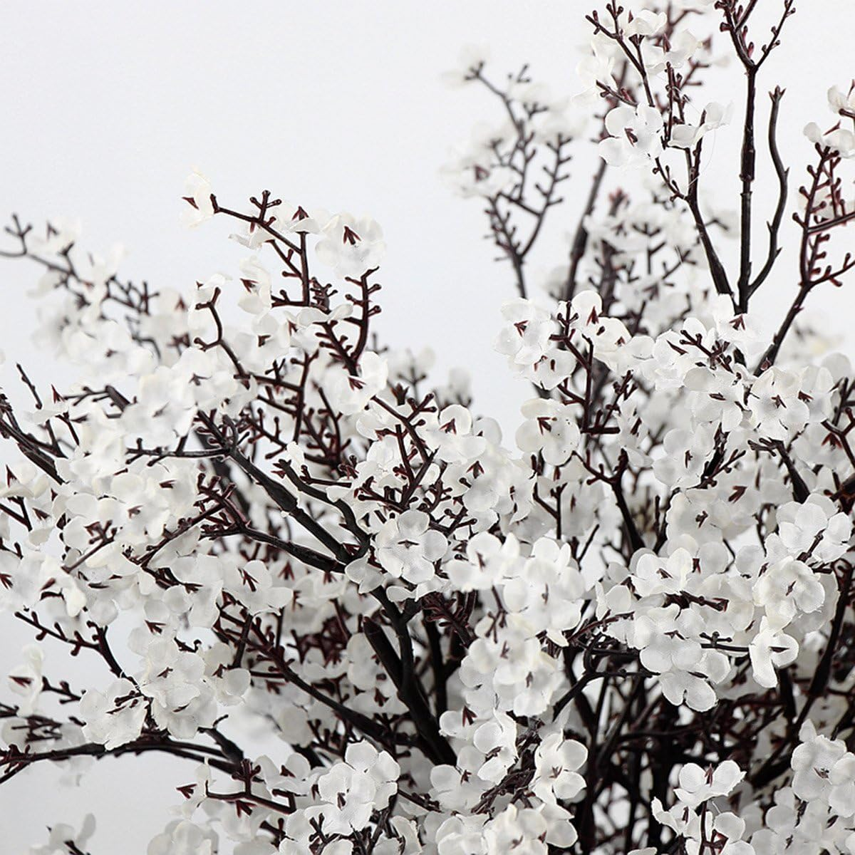 Jaky-Global Babys Breath Fabric Cloth Artificial Flowers 6 Bundle European Fake Silk Plants Decor Wedding Party Decoration Bouquets Real Touch DIY Home Garden(White)