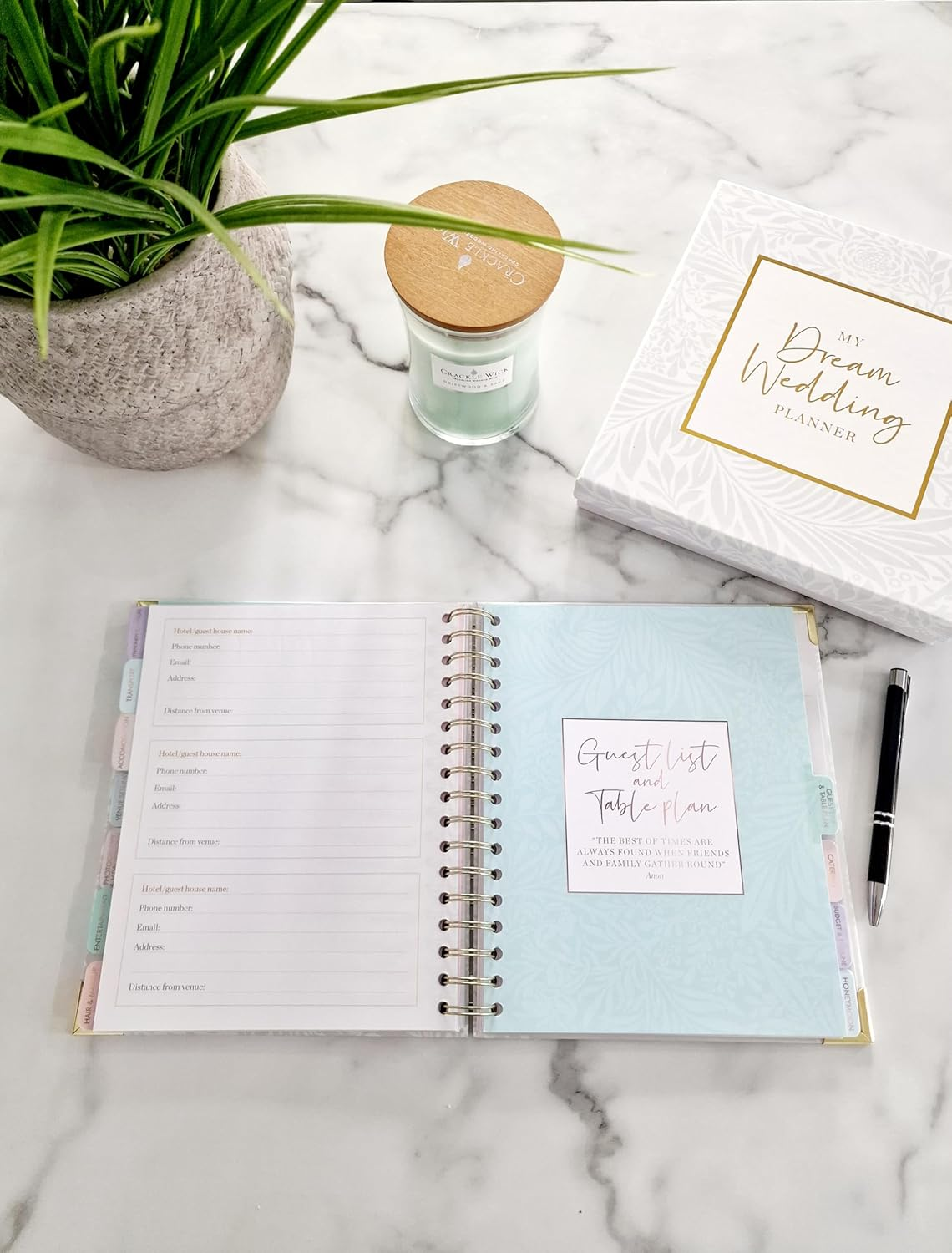 Award Winning 2025 | Luxury White & Gold UK Wedding Planner Book Organiser | Engagement Gift for Brides & Grooms | a Beautiful Complete Organiser Diary with Matching Gift Box & Smartphone App image number 6